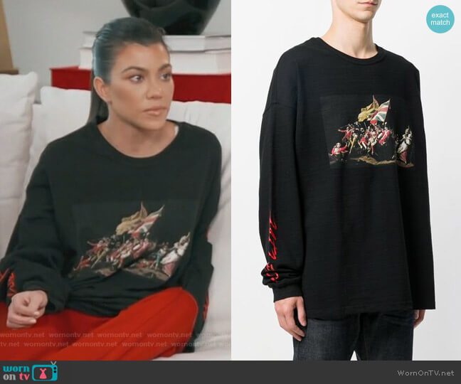 Battle Print Sweatshirt by Represent worn by Kourtney Kardashian on Keeping Up with the Kardashians