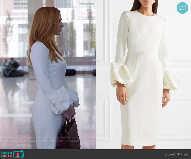 Wornontv Donnas White Ruffled Sleeve Dress On Suits Sarah Rafferty