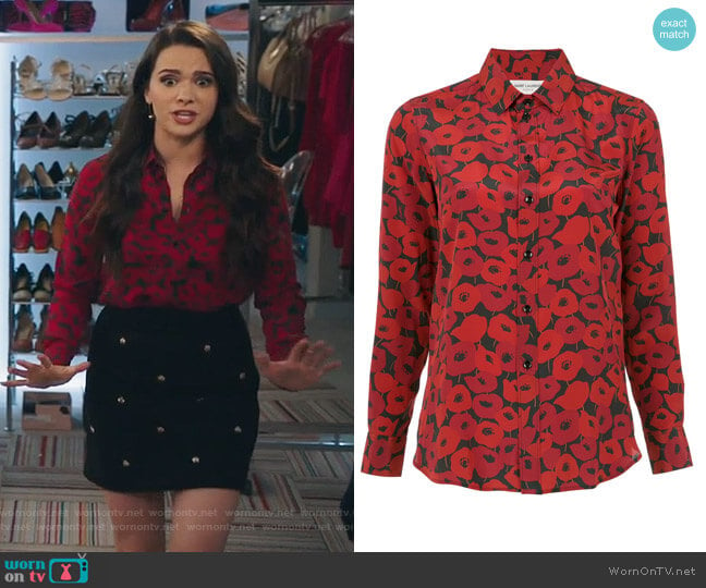 Poppy Print Shirt by Saint Laurent worn by Jane Sloan (Katie Stevens) on The Bold Type