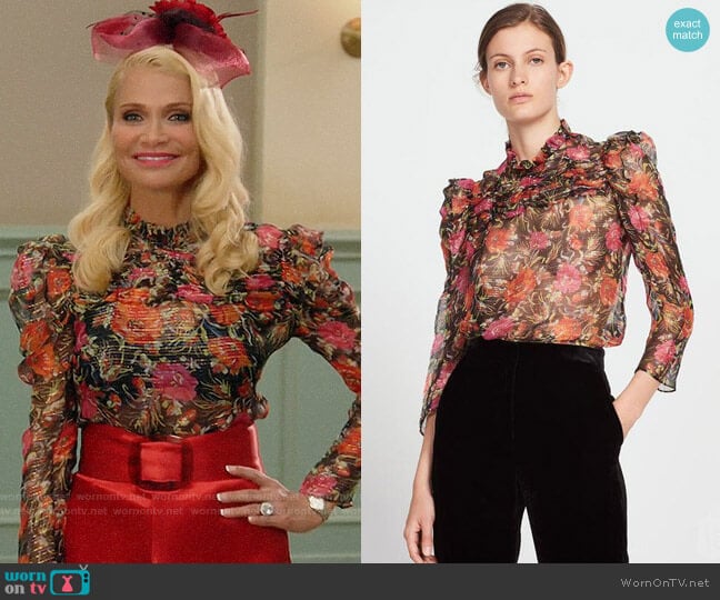 Sandro Amina Top worn by Lavinia Peck-Foster (Kristin Chenoweth) on Trial and Error