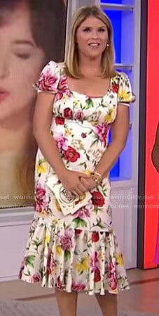 Jenna's white floral midi dress on Today