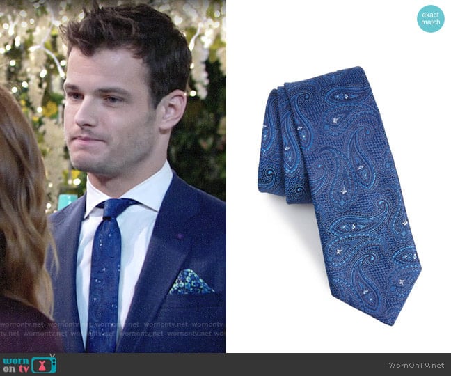 Ted Baker Paisley Silk Tie worn by Kyle Abbott (Michael Mealor) on The Young and the Restless