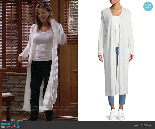 Theory Duster Cardigan worn by Alexis Davis (Nancy Lee Grahn) on General Hospital