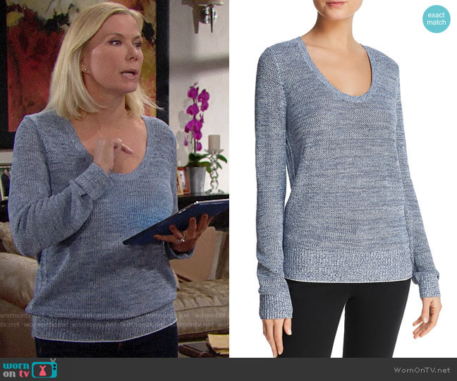 Theory Scoop Neck Sweater worn by Brooke Logan (Katherine Kelly Lang) on The Bold and the Beautiful