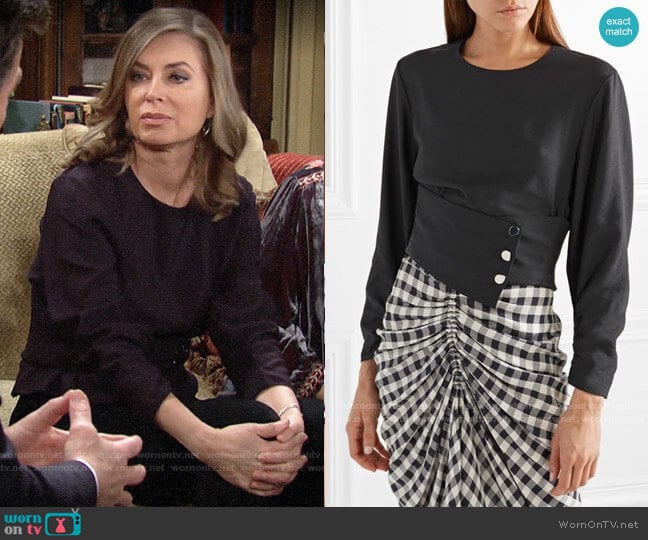 Tibi Layered Twill Top worn by Ashley Abbott (Eileen Davidson) on The Young and the Restless