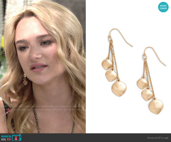 Treasure & Bond Petal Drop Earrings worn by Summer Newman (Hunter King) on The Young and the Restless