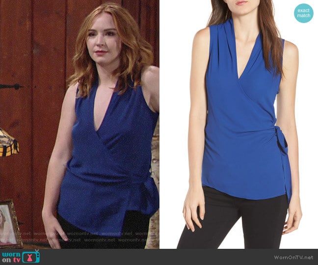 Trouve Wrap Top worn by Mariah Copeland (Camryn Grimes) on The Young and the Restless