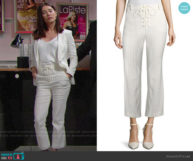 Veronica Beard Allegra Pants worn by Steffy Forrester (Jacqueline MacInnes Wood) on The Bold and the Beautiful