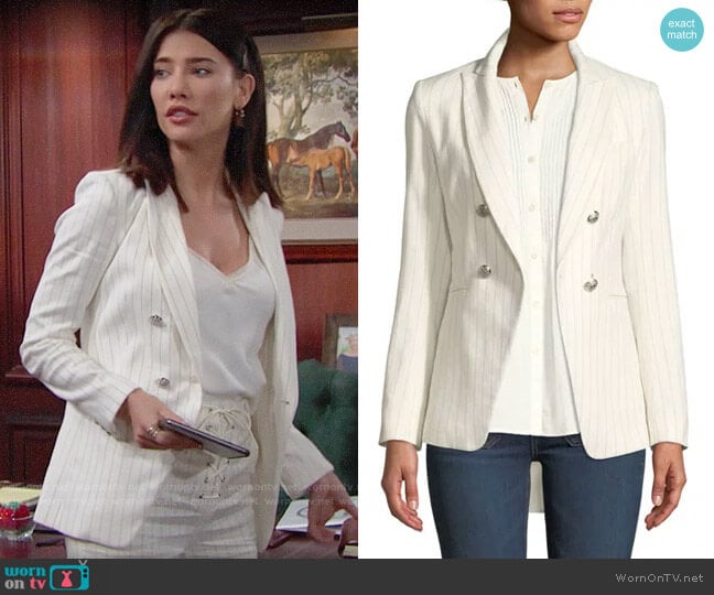 Veronica Beard Apollo Blazer worn by Steffy Forrester (Jacqueline MacInnes Wood) on The Bold and the Beautiful