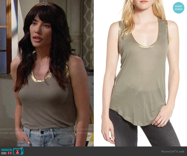 Zadig & Voltaire Tam Tank worn by Steffy Forrester (Jacqueline MacInnes Wood) on The Bold and the Beautiful