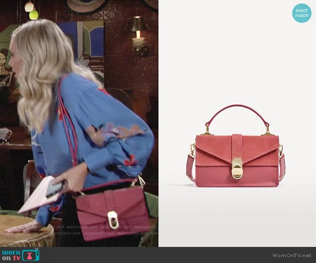 Zara City  Bag with Suede Flap worn by Abby Newman (Melissa Ordway) on The Young and the Restless