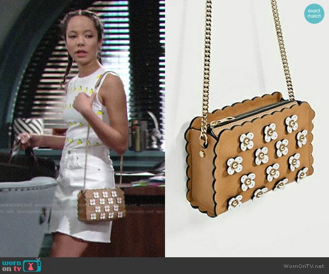 Floral Applique Crossbody Bag worn by Mattie Ashby (Lexie Stevenson) on The Young and the Restless