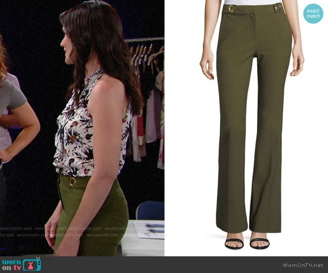 10 Crosby by Derek Lam Flared Trousers with Grommet Details worn by Quinn Fuller (Rena Sofer) on The Bold and the Beautiful