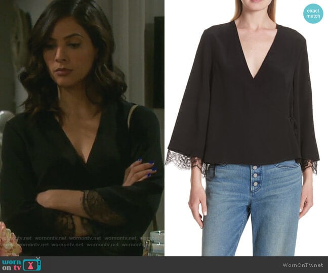 Riona Lace Top by ALC worn by Gabi Hernandez (Camila Banus) on Days of our Lives