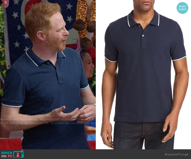 ATM Anthony Thomas Melillo Tipped Pique Polo worn by Mitchell Pritchett (Jesse Tyler Ferguson) on Modern Family