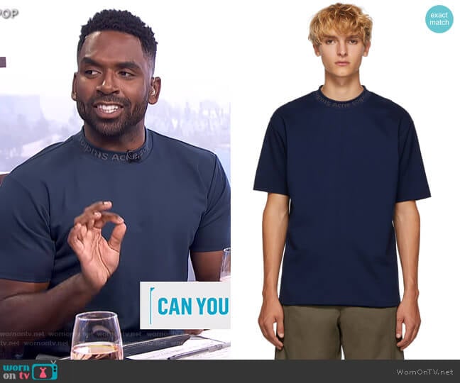 Navid Jersey T-Shirt by Acne Studios worn by Justin Sylvester on E! News