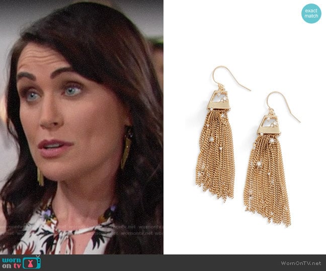 Alexis Bittar Tassel Drop Earrings worn by Quinn Fuller (Rena Sofer) on The Bold and the Beautiful