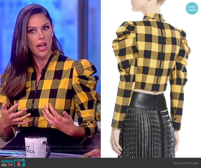 Brenna Puff Sleeve Top by Alice + Olivia worn by Abby Huntsman on The View