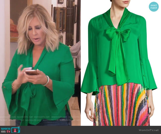 Merideth Blouse by Alice + Olivia worn by Vicki Gunvalson on The Real Housewives of Orange County