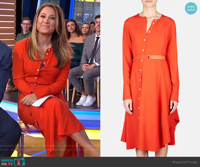 WornOnTV: Ginger’s red asymmetric button down dress on Good Morning ...