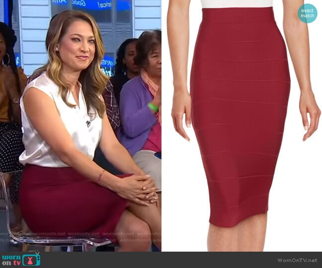 WornOnTV Ginger s white sleeveless blouse and red skirt on Good