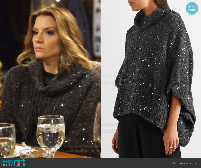 Sequined Turtleneck Sweater by Brunello Cucinelli worn by Cary Deuber on The Real Housewives of Dallas