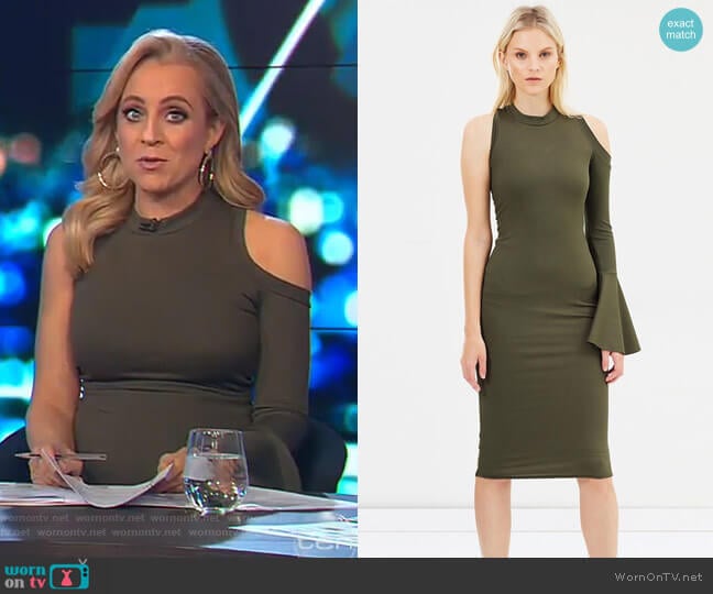 Bow Back Flare Pencil Dress by By Johnny. worn by Carrie Bickmore on The Project