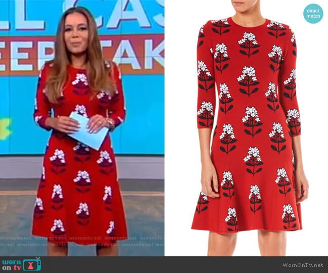 Floral Knit A-Line Dress by Carolina Herrera worn by Sunny Hostin on The View