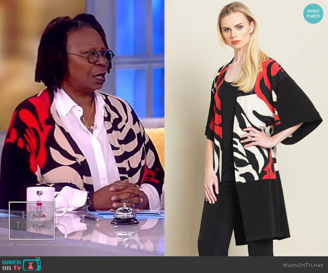 Rose Stamp Modern Kimono Duster by Clara Sunwoo worn by Whoopi Goldberg on The View