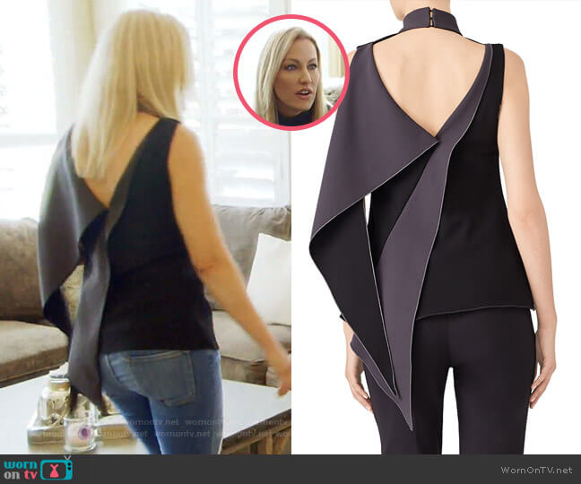 Cascading Drape Top by Cushnie Et Ochs worn by Stephanie Hollman on The Real Housewives of Dallas