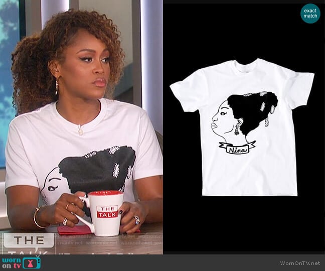 Nina T-Shirt by Deer Dana worn by Eve on The Talk