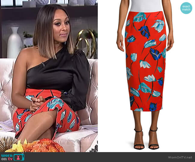 Floral Midi Pencil Skirt by Diane von Furstenberg worn by Tamera Mowry on The Real