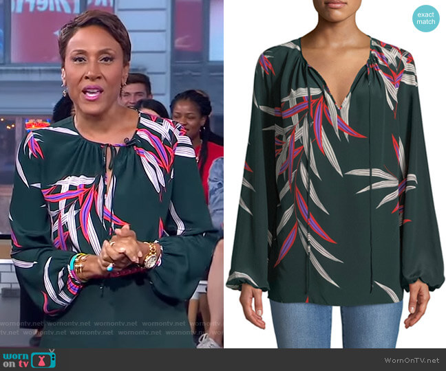 WornOnTV: Robin’s green printed blouse and cropped pants on Good ...