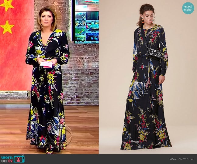 Waist Tie Maxi Dress by Diane Von Furstenberg worn by Norah O'Donnell on CBS Mornings