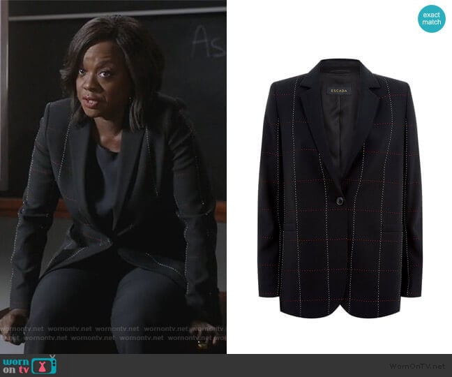 Escada Checked Blazer worn by Annalise Keating (Viola Davis) on How to Get Away with Murder