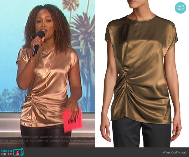 Gathered Viscose Crewneck Top by Helmut Lang worn by Eve on The Talk