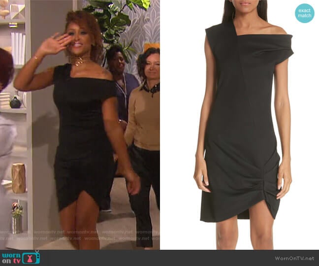 One Shoulder Ruched Hem Dress by Helmut Lang worn by Eve on The Talk