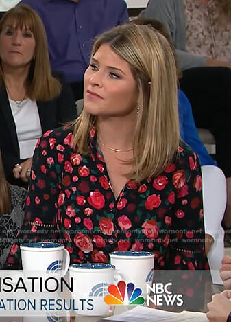 Jenna’s black floral shirtdress on Today