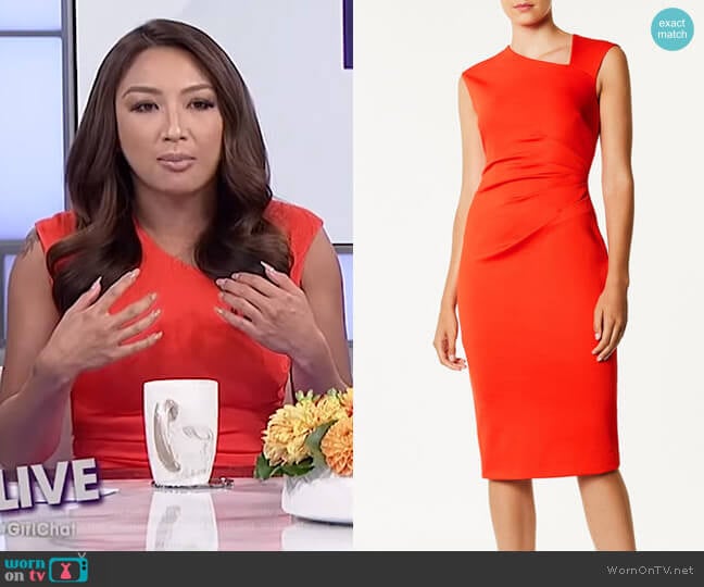 Asymmetric Neckline Dress by Karen Millen worn by Jeannie Mai on The Real