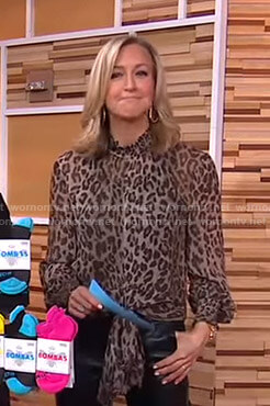 Lara’s leopard tie waist blouse on Good Morning America