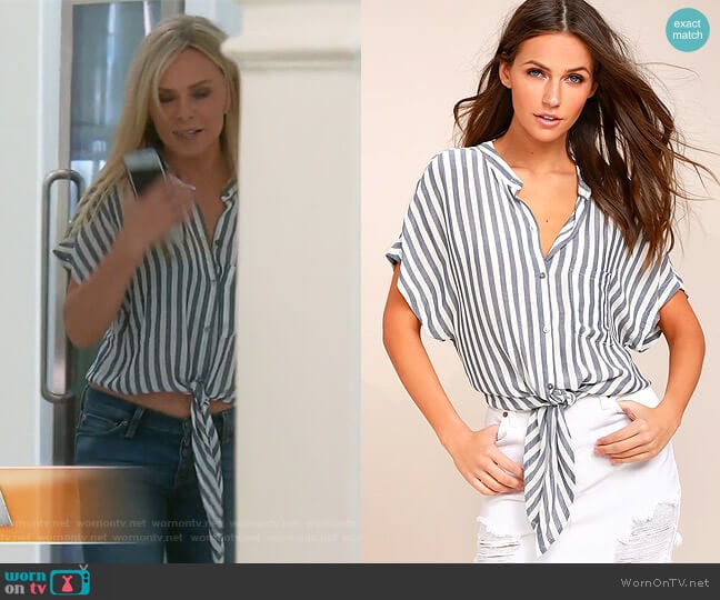 Newport Beach Striped Top by Lulus worn by Tamra Judge on The Real Housewives of Orange County