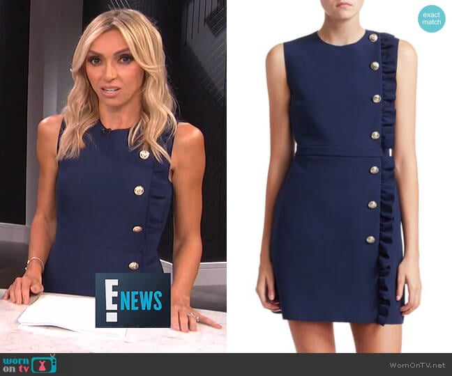 Crepe Side Ruffle Mini Dress by MSGM worn by Giuliana Rancic on E! News