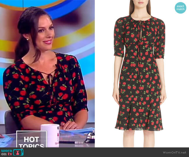 WornOnTV: Abby’s black rose print dress on The View | Abby Huntsman ...