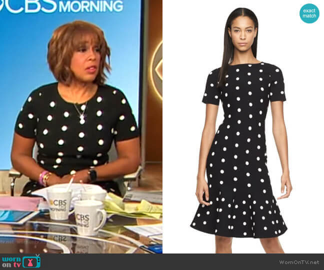 Polka-Dot Knit Mermaid Dress by Milly  worn by Gayle King  on CBS Mornings