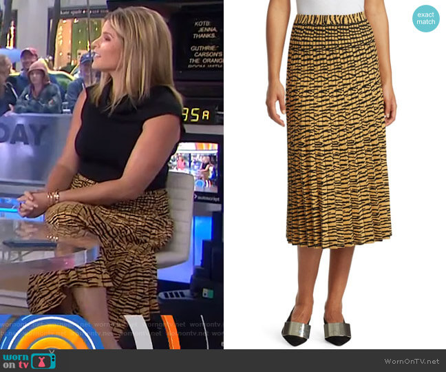 WornOnTV: Jenna’s yellow tiger print midi skirt on Today | Jenna Bush ...