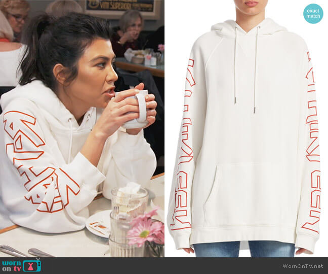 Oversized Longline Hoodie by R13 worn by Kourtney Kardashian on Keeping Up with the Kardashians