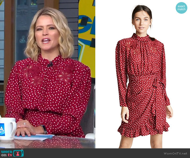 WornOnTV: Sara’s red floral embroidered dress on GMA Day | Sara Haines ...