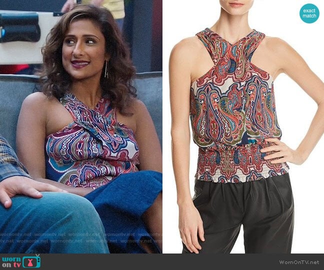 Ramy Brook Lorenza Top worn by Emet Kamala-Sweetzer (Sarayu Blue) on I Feel Bad