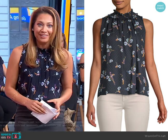 Natalie Top by Rebecca Taylor worn by Ginger Zee on Good Morning America