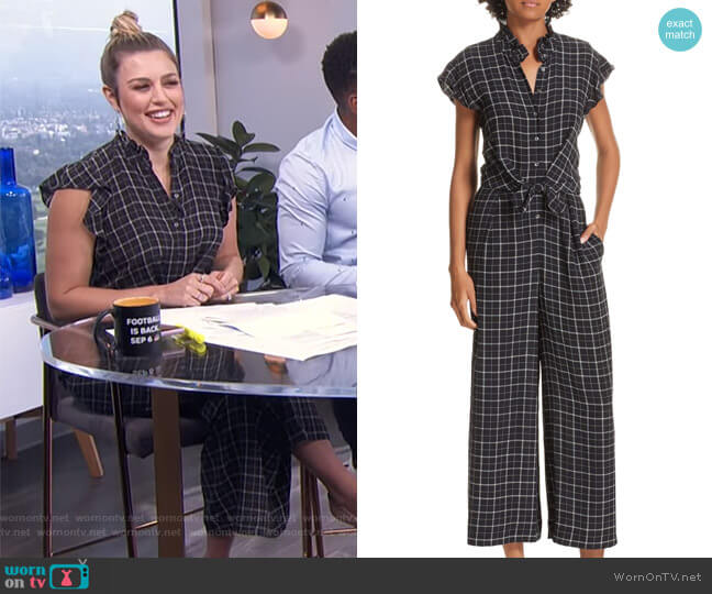 Plaid Silk Jumpsuit by Rebecca Taylor worn by Carissa Loethen Culiner on E! News